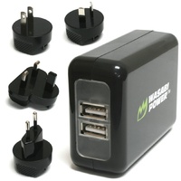 Wasabi Power Dual USB Wall Charger with Worldwide Plugs: Suitable for GoPro Cameras