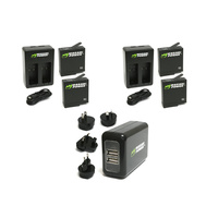 Wasabi BUNDLE for GoPro HERO7/HERO6-4xBatteries/2xDual Cradles/WALL Charger
