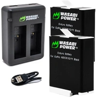 Wasabi Power ALL Weather Batteries (2-Pack + USB Dual Charger) for GoPro HERO12/11 Black/10/9
