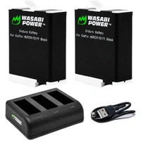 Wasabi Power ALL Weather Batteries (2-Pack + USB Triple Charger) for GoPro HERO12/11 Black/10/9