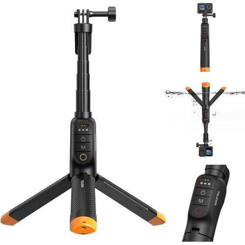 Telesin Floating Tripod Grip Selfie Stick with Bluetooth remote - Suits GoPro 13/12/11/10/9/MAX