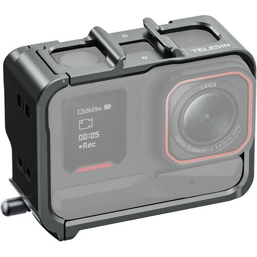 TELESIN Ultra-Light Metal Camera Cage | for Insta360 ACE/Ace Pro/Ace Pro2 | with Cold Shoe Mount