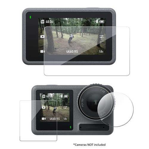 TELESIN Lens and Screen Protectors For DJI Osmo Action5 Pro - Tempered Glass Set