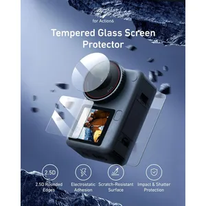 TELESIN Lens & Screen Protectors for DJI Action6 | Tempered Glass Sets (2-pack)