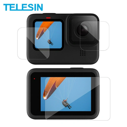 TELESIN Lens and Screen Protectors For GoPro HERO9/10/11 Black/12 - HD Film Sets (2-Pack)