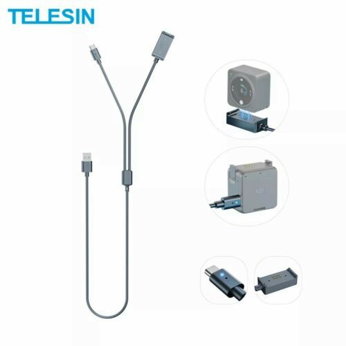 TELESIN 2-in-1 Magnetic Charger Base/USB Type-C Cable | for DJI Action 2