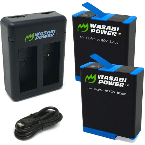 Wasabi Power Batteries (2 Pack and USB Dual Charger) for GoPro HERO9/HERO10