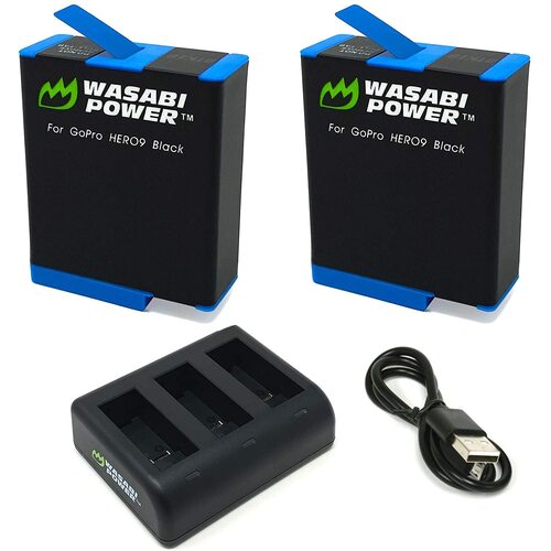 Wasabi Power Batteries (2 Pack and USB Triple Charger) for GoPro HERO9/HERO10